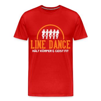 Line Dance Tänzer Tanzgruppe Cowboy Western Tanzen - Männer Premium Bio T-Shirt - Rot - Vorne - Damien (186cm)