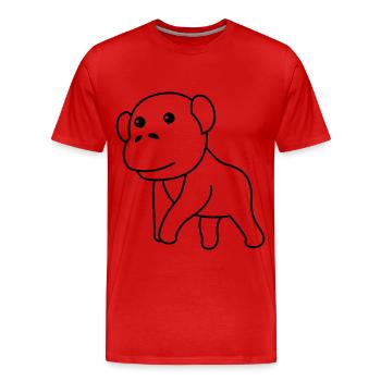 Gorilla Comic - T-shirt bio Premium Homme - rouge - Devant - Damien (186cm)