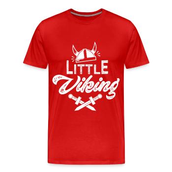 Kleine Wikinger-Babyfamilie für Jungen - Männer Premium Bio T-Shirt - Rot - Vorne - Damien (186cm)