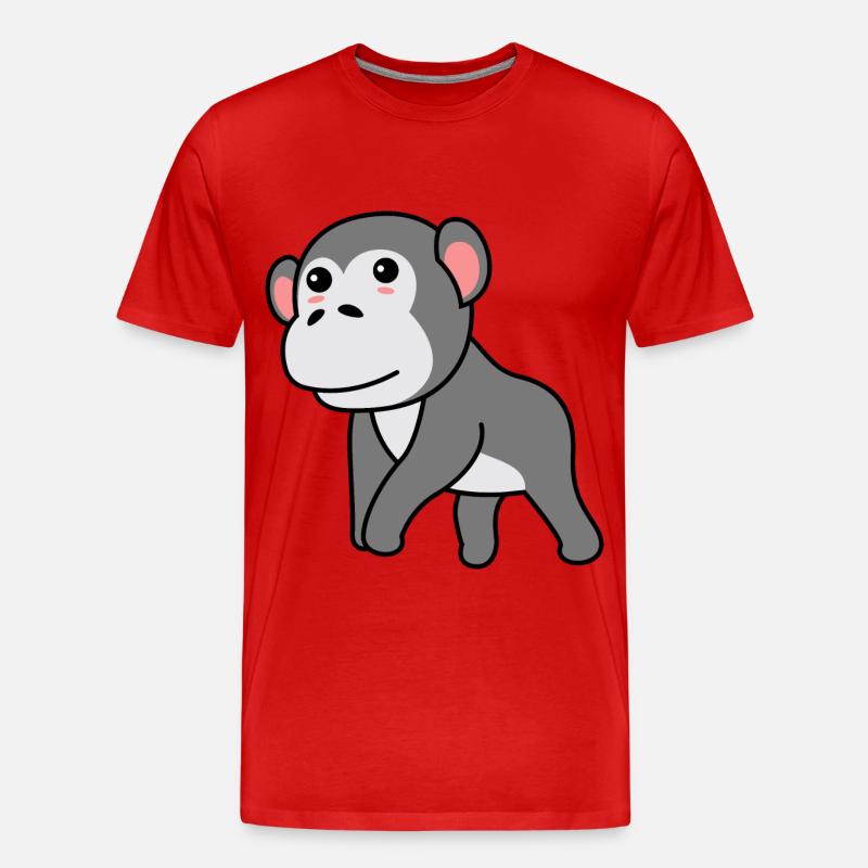 Gorilla Comic - Männer Premium Bio T-Shirt - Rot