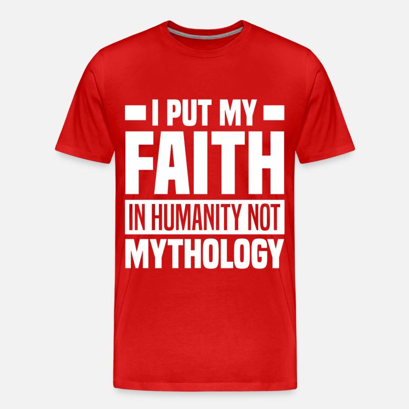 Atheismus Sprüche - Männer Premium Bio T-Shirt - Rot