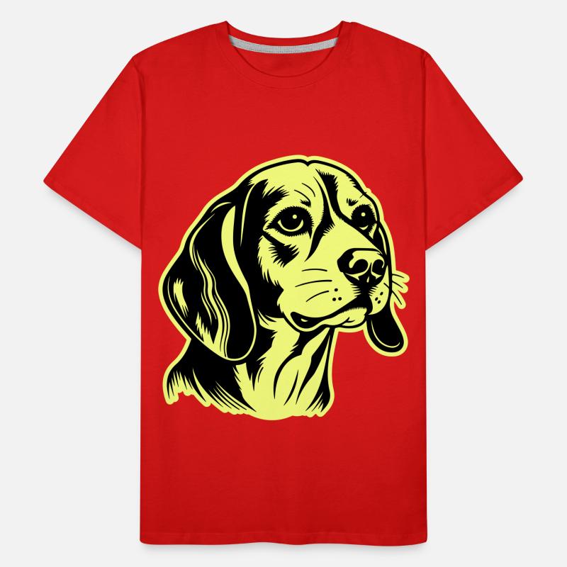 Tête de chien Beagle T-shirt bio Premium Homme