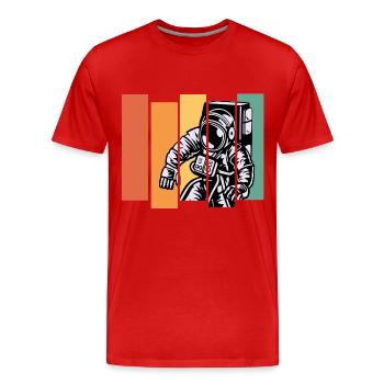 Astronaut Raumfahrt - Männer Premium Bio T-Shirt - Rot - Vorne - Damien (186cm)