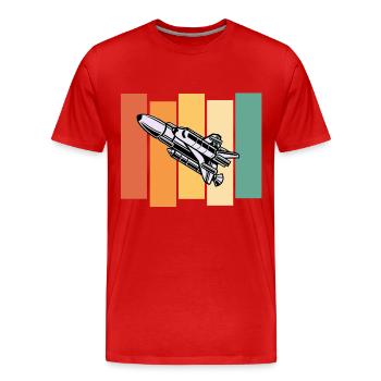 vaisseau spatial astronaute voyage dans l’espace - T-shirt bio Premium Homme - rouge - Devant - Damien (186cm)