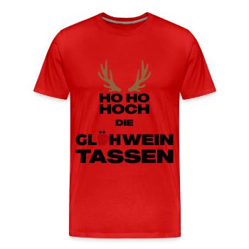 Hoch die Glühweintassen - Männer Premium Bio T-Shirt - Rot - Vorne - Damien (186cm)