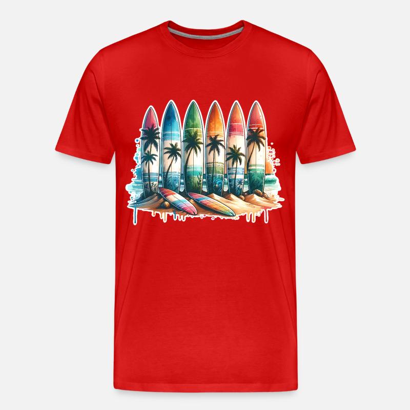 Surfen Surfer - Männer Premium Bio T-Shirt - Rot