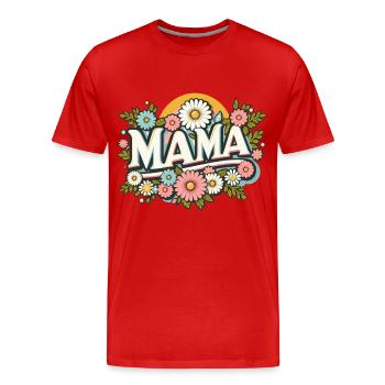 Floral Mama - Men's Premium Organic T-Shirt - red - Front - Damien (186cm)