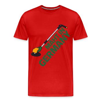 Lawn trimmer Lawn mowing - Mowing in Germany - Men's Premium Organic T-Shirt - red - Front - Damien (186cm)