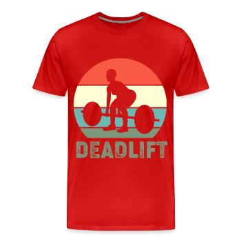 Deadlift Gym Fitness Workout Hantel Bodybuilder - Männer Premium Bio T-Shirt - Rot - Vorne - Damien (186cm)