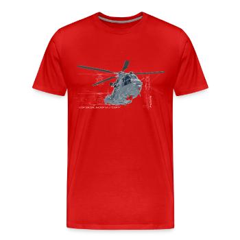 Caracal helicopter color - Männer Premium Bio T-Shirt - Rot - Vorne - Damien (186cm)