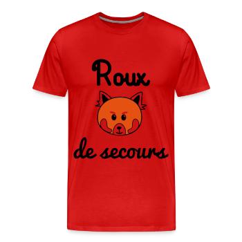 roux de secours - T-shirt bio Premium Homme - rouge - Devant - Damien (186cm)
