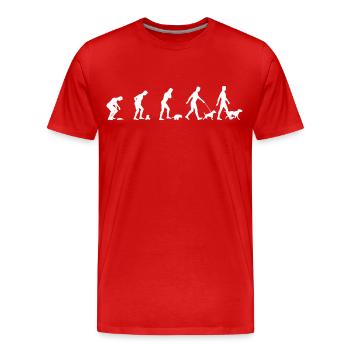 Hund Hundebesitzer Evolution T-Shirt - Männer Premium Bio T-Shirt - Rot - Vorne - Damien (186cm)