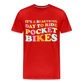 Motorcycle Track - Men's Premium Organic T-Shirt - red - Front - Damien (186cm)