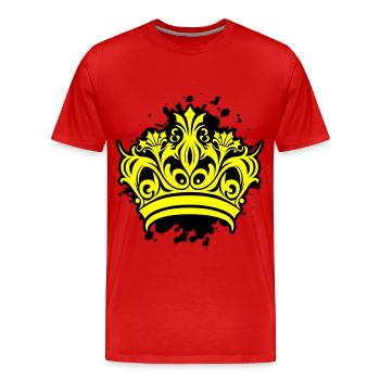 Taches de symboles de la couronne - T-shirt bio Premium Homme - rouge - Devant - Damien (186cm)