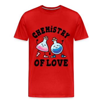Chimie de l’amour, flacons de verre dans l’amour - T-shirt bio Premium Homme - rouge - Devant - Damien (186cm)