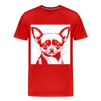 Furet portant des lunettes de soleil Cool Ferrets - T-shirt bio Premium Homme - rouge - Devant - Damien (186cm)