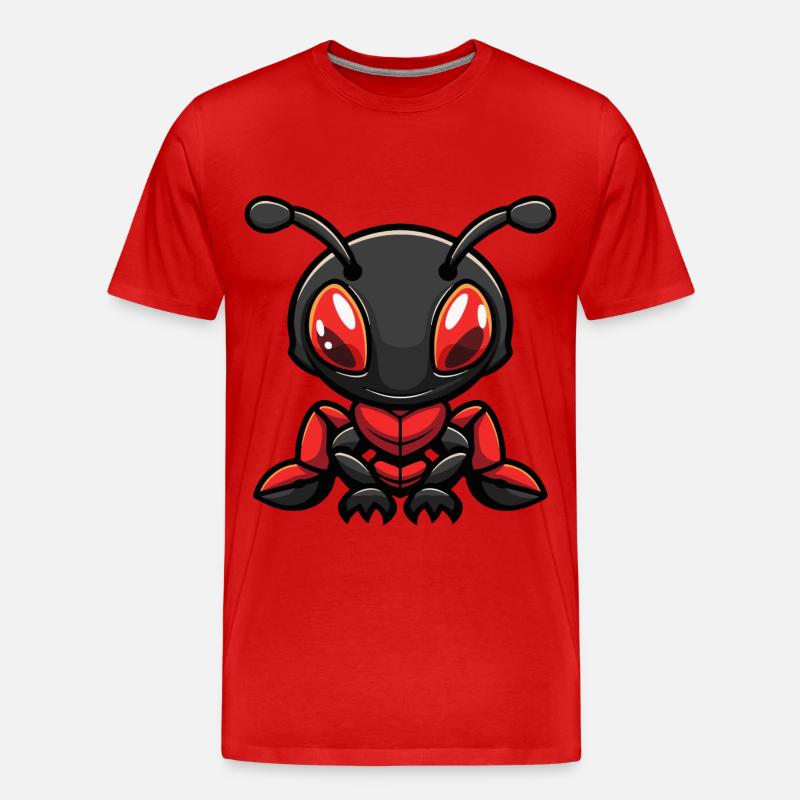 Ameise Comic - Männer Premium Bio T-Shirt - Rot