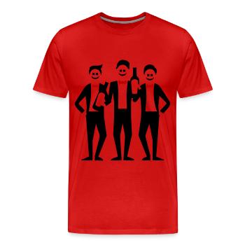 Enterrement de vie de garçon Crew Enterrement de vie de garçon - T-shirt bio Premium Homme - rouge - Devant - Damien (186cm)