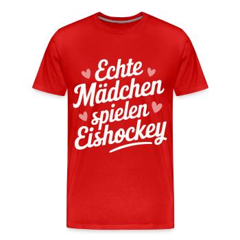 Hockey Hockey Sports Hockey Players - Men's Premium Organic T-Shirt - red - Front - Damien (186cm)