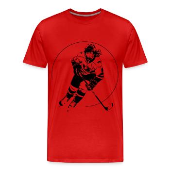 Hockey Player Team - Men's Premium Organic T-Shirt - red - Front - Damien (186cm)