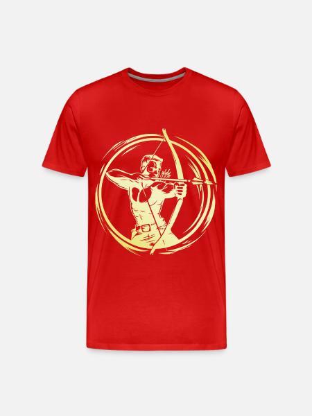 Bogenschießen Mann - Männer Premium Bio T-Shirt - Rot