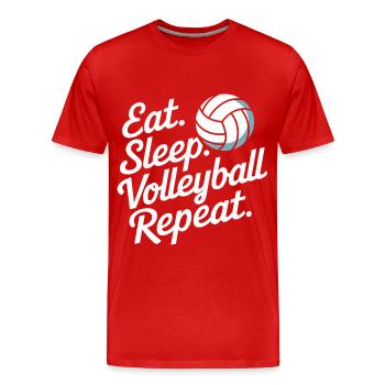 Volleyball Spieler Beach Volleyball Volleyballer - Männer Premium Bio T-Shirt - Rot - Vorne - Damien (186cm)