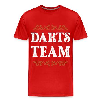 Équipe de fléchettes - T-shirt bio Premium Homme - rouge - Devant - Damien (186cm)