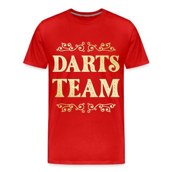 Darts Team - Männer Premium Bio T-Shirt - Rot - Vorne - Damien (186cm)