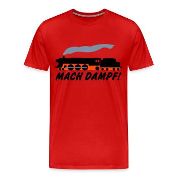 Mach steam - Men's Premium Organic T-Shirt - red - Front - Damien (186cm)