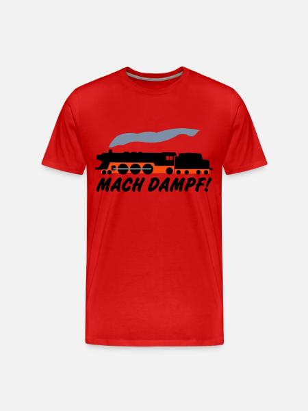 Mach Dampf - Männer Premium Bio T-Shirt - Rot