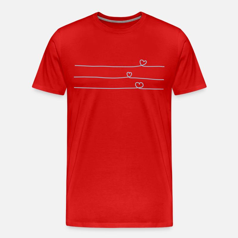 3herzen - Männer Premium Bio T-Shirt - Rot