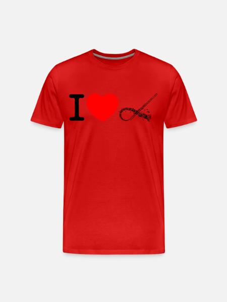 I love flute - Men's Premium Organic T-Shirt - red