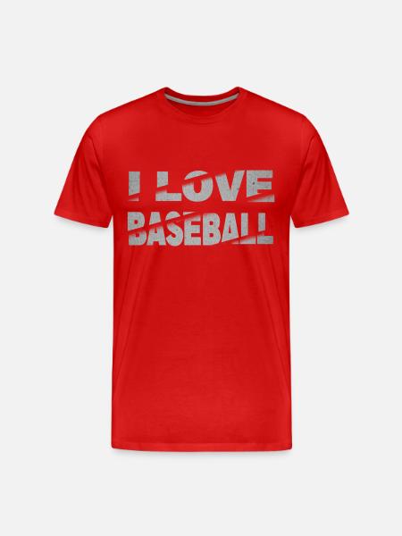 I Love Baseball - Men's Premium Organic T-Shirt - red
