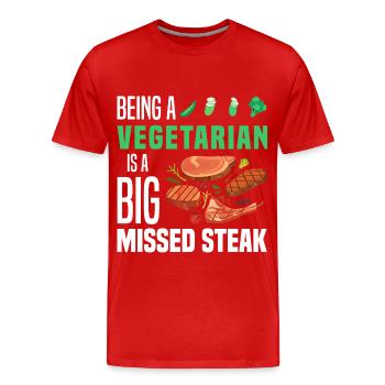 BBQ - Männer Premium Bio T-Shirt - Rot - Vorne - Damien (186cm)