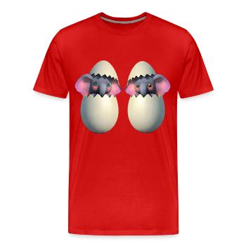Baby elephant hatch - Men's Premium Organic T-Shirt - red - Front - Damien (186cm)