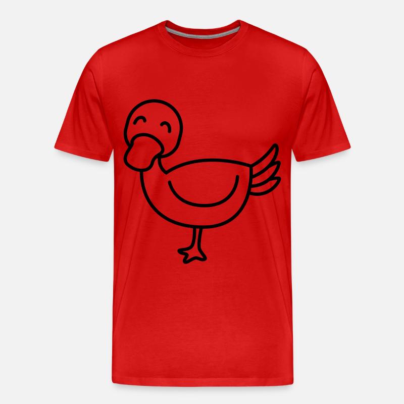Ente Comic Tier - Männer Premium Bio T-Shirt - Rot