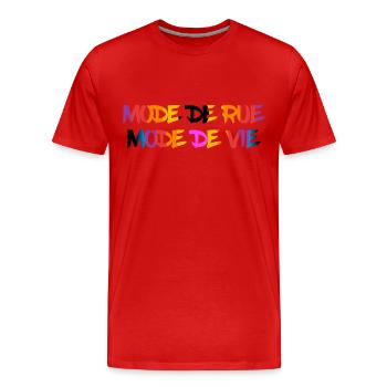 mode de rue - T-shirt bio Premium Homme - rouge - Devant - Damien (186cm)