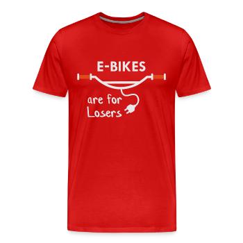 Les vélos électriques sont pour les perdants - T-shirt bio Premium Homme - rouge - Devant - Damien (186cm)