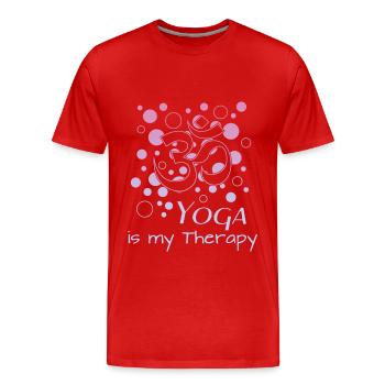 Om Yoga - Männer Premium Bio T-Shirt - Rot - Vorne - Damien (186cm)