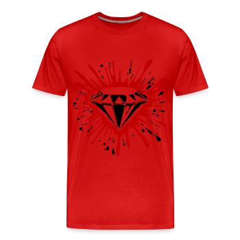 Diamant, Symbole, Pierre Précieuse - T-shirt bio Premium Homme - rouge - Devant - Damien (186cm)