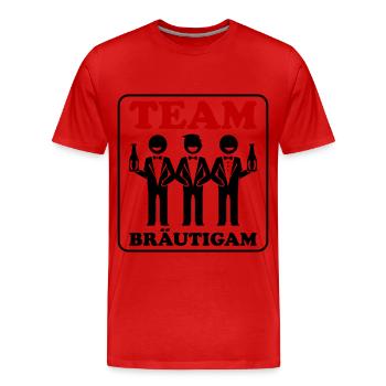 Fête du marié de mariage - T-shirt bio Premium Homme - rouge - Devant - Damien (186cm)