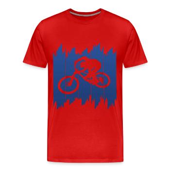 Bike Fahrrad Biken Biker - Männer Premium Bio T-Shirt - Rot - Vorne - Damien (186cm)