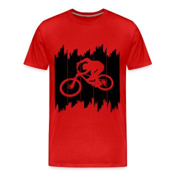 Biken - Männer Premium Bio T-Shirt - Rot - Vorne - Damien (186cm)