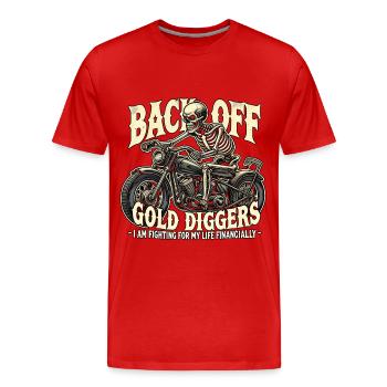 NO GOLD DIGGERS ALLOWED - Men's Premium Organic T-Shirt - red - Front - Damien (186cm)