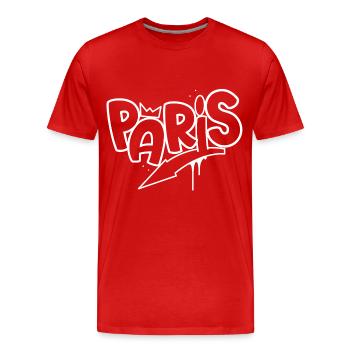 Paris Graffiti - Männer Premium Bio T-Shirt - Rot - Vorne - Damien (186cm)
