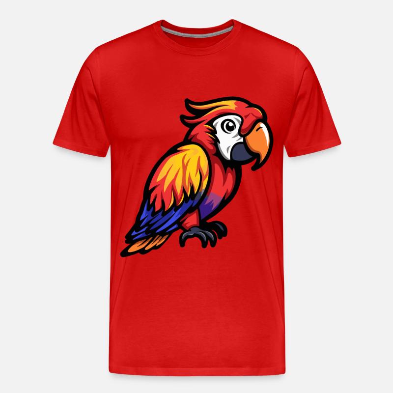 Papagai Comic - Männer Premium Bio T-Shirt - Rot
