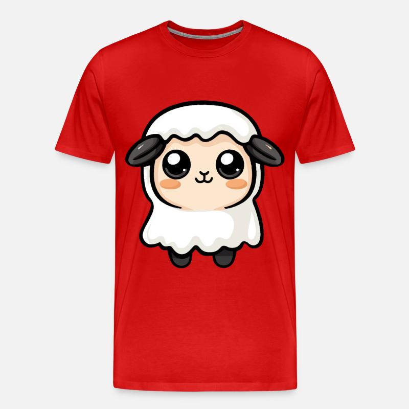 Schaf Halloween Comic Geist - Männer Premium Bio T-Shirt - Rot