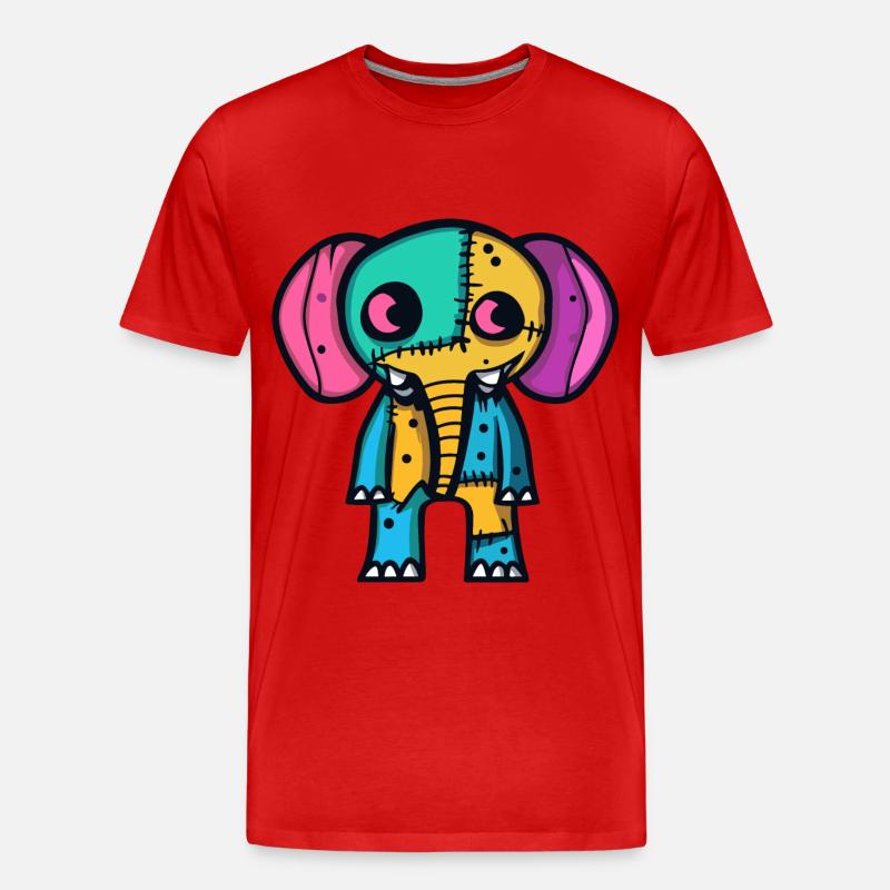 Elefant Halloween Tier - Männer Premium Bio T-Shirt - Rot