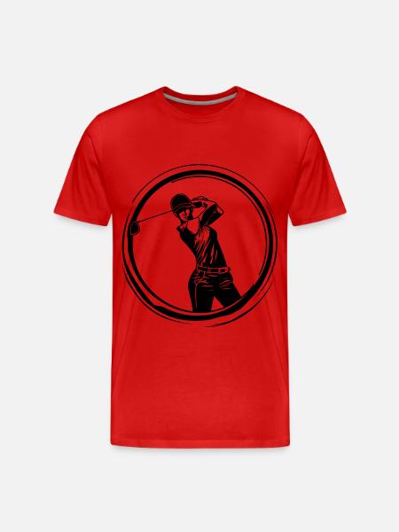 Golfer Frau - Männer Premium Bio T-Shirt - Rot