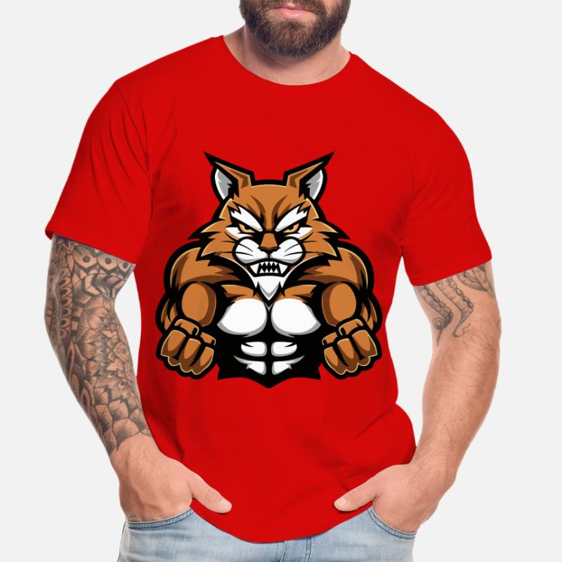 Cat Muscles Workout Men's Premium Organic T-Shirt